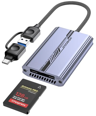 MOGOOD Lecteur de Carte CFexpress Type B, Lecteur de Cartes CFexpress USB 3.2 Gen 2 10Gbps, Adaptateur de Carte Mémoire Portable USB C en Aluminium pour iPad Pro, PC, Macbook, Ordinateur Portable