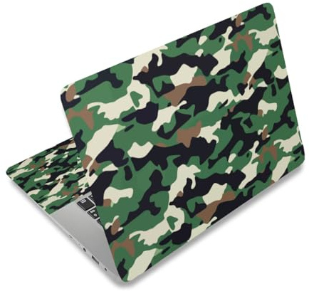 PLIGREAT Laptop Skin Aufkleber Passend Für 12 13 13.3 14 15 Zoll Laptop Kontrastierendes Tarnmuster Universell Abnehmbar Wasserdicht Notebook Kunst Aufkleber Schutzfolie Für Netbook PC Abdeckung