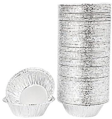 100pcs Disposable Aluminium Foil Tart Tins,Mini Pie Moulds for Mince Pies,Quiches & Cupcakes,Stackable Baking Cups(100pcs Shallow Bottom)