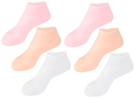 Yardenfun 1Paar Silikon Spa für Damen Feuchtigkeitsspendende Gel zur Pflege Rissiger Fersen Wasserdichte Fußmasken für Trockene Haut Farben im Hautfarbe