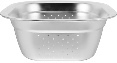 UKCOCO Lavabo in Acciaio 24 Cm Quadrato Scolapasta Per Lavare Verdure e Frutta Fori Di Drenaggio, Bacinella Da Cucina Multifunzionale Per Uso Domestico e Buffet