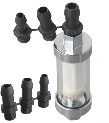 Inline-Kraftstofffilter für 6 mm, 8 mm, 10 mm, waschbar, wiederverwendbar, für Benzin, Diesel, Biokraftstoff, Wasser, Multi-Schlauch, universelle Passform