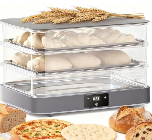 zhenmaster Proofer Eléctrico De Pan 40L Con Gran Capacidad Y Bandejas Universales, Control De Temperatura 20-50°C Y Humedad Automática, Fermentadora Ideal Para Pan, Yogur, Queso Y Vino