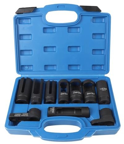 SUPAWAY Lot de 10 clés à douille pour sonde lambda - Avec écrou de sonde lambda de 22 mm et 27-29 mm et clé à vis pour capteur d'oxygène de 7/8 - Outil de sonde lambda (10 pièces)