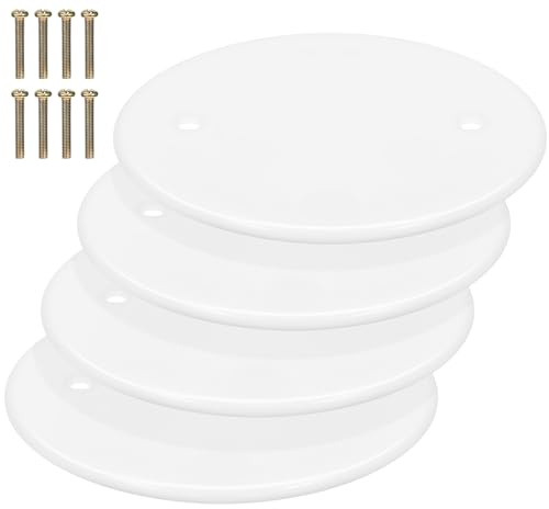 MUCKLILY Piastra per Scatole Elettriche e Aperture in Pp 4 Pezzi Facile Installazione, Design Semplice ed Elegante Copri Foro Rotonda Bianca per Case e Uffici