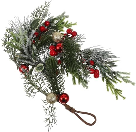 Alipis Guirnalda de Pared de Invierno Guirnalda Navideña para Puerta Guirnalda de Vegetación Artificial Adorno Colgante de Pared para Fiestas de Invierno al Aire Libre