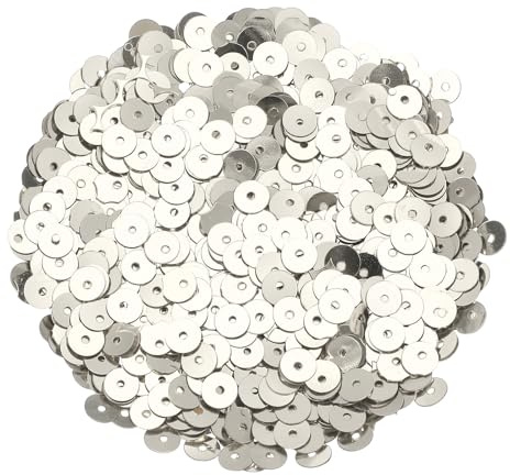 QUARKZMAN 30000 Piezas De Lentejuelas Planas Paillettes, 6mm/0.24 Lentejuelas Redondas Planas con Agujeros Individuales - 3.53 Oz (100g) para Manualidades DIY Costura Bordado Ropa, champaña