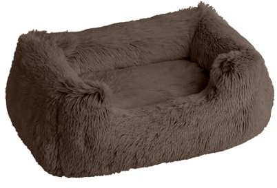 HUNTER Hundesofa LOPPA, kuscheliger Schlafplatz mit herausnehmbarer Füllung, pflegeleicht, Bezug waschbar, Farbe: braun, Größe: L