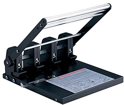 Perforatrice à 4 trous robuste pour bureau, maison et école, capacité de 140 feuilles, distance de perforation réglable