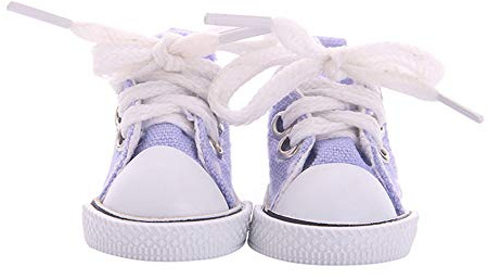 Picysa Schuhe aus Segeltuch für Babypuppen, Turnschuhe aus Segeltuch für Babypuppen, Schuhe für 35,6 cm (14 Zoll), Sneaker, Zubehör, Geschenke für Mädchen (Violett)