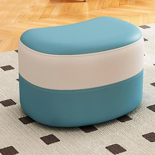 Upholstered Foot Stool with Anti-Slip Pads, Solid Wood Frame, Small Step Stool for Living Room and Bedroom, Grey