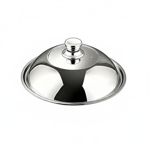 Coperchio Vetro e Acciaio per Pentole e Padelle, Accessorio da Cucina | Coperchio Pentole Universale Anti-Trabocco, Materiale Addensato, 32CM