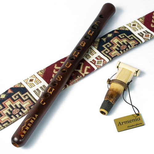 Duduk arménien fabriqué à la main en Arménie – Instrument à vent semi-professionnel en bois d'abricot – Hautbois Balaban – Instructions de jeu (français non garanti) et étui national