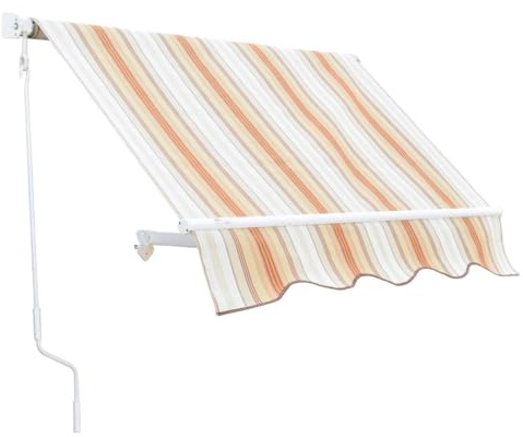 TENDAGGIMANIA Tenda da Sole a Caduta Verticale L.360cm x H.260cm | Tempotest, Caduta Verticale con Bracci, Kit Montaggio e Asta di Manovra, A Rullo per Esterno, Per Balconi