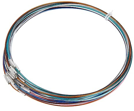 UNICRAFTALE 64Stk Edelstahl Draht Halskettenkabel Mischfarbige Drahthalskette Halsreif Mit Messing Schraubverschluss Drahtketten Für Halskettenschmuckherstellung 44.45 cm X 1 mm