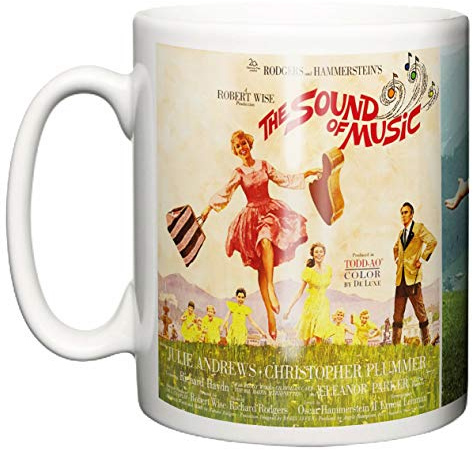 IIE, Classic Movie Musical The Sound of Music Poster & Scene, 1965 Julie Andrews, Ceramic Coffee or Tea Mug.