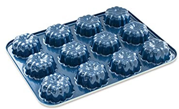 Nordic Ware Geformter Mini-Gugelhupf mit 12 Mulden, Marineblau