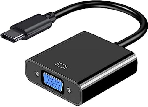 USB C to VGA Adapter, Thunderbolt 3 to VGA Adapter Compatible for Mac Book Pro 2020-2018, Lenovo 900, Dell XPS 13, Projector