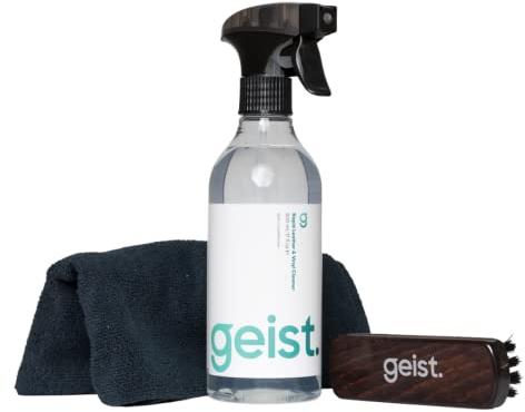 Geist. Rapid Leder- und Kunstlederreiniger | Autoinnenräume, Möbel, Schuhe | Reinigungsmittel auf Pflanzen- und Algenbasis | 100% seifen- und lösungsmittelfrei | Reiniger 500ml+Bürste+Tuch