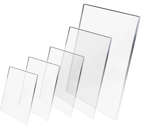 DNQ 3mm Crystal Clear Acrylic Perspex Plastic Sheet Panel Lightweight for Multipurpose Crafting, DIY, Picture Frame, Glass Painting Shed Windows (1, Transparent, 70cm x 50cm)