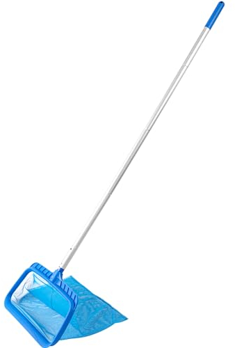 Pool-Skimmer – Poolkescher mit Stange, 4 Abschnitte, 67,1 cm - 168,9 cm dicke, verstellbare Teleskopstange und feinmaschiges Poolkescher, größere Kapazität, Poolnetze für Reinigung, langlebiges