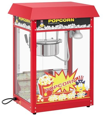 Royal Catering Popcornmaschine 1500 W Retro-Design 195 °C / 235 °C 2 Temperaturen für süßes und salziges Popcorn Rot