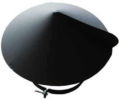 AURIMARA Cubierta para chimenea, tubo de humos, campana de lluvia, accesorio para chimenea, accesorio ajustable, color negro, con cierre de pinza, sombrero para chimenea (130 mm)