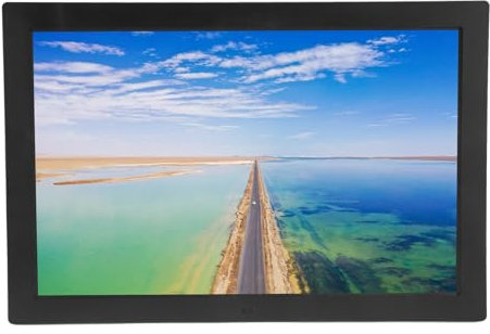 17 Zoll Großer Digitaler Bilderrahmen, 1440 X 900 Elektronischer Bilderrahmen mit HD-Display, Volle Funktion, Automatische Drehung, Wandmontierter Digitaler Bilderrahmen, (Black)
