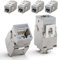 LEENUE 6 unidades RJ45 Keystone Jack Cat6A, 10 Gbps 500 MHz, módulo Keystone chapado en oro para cable de instalación CAT6A CAT6 POE, conector RJ45, cable de red y panel de conexión Ethernet, enchufe