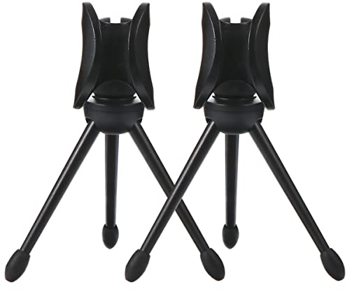 2 Stück Basisunterstützung Zubehörclip Office Mic Rack Home Gaming Praktische Schreibtischstative Universal Snowball Black Halterung mit verstellbarem Desktop Andere für Tisch komp