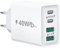 Chargeur USB C, 40 W 4 Ports Prise USB C Rapide, Double Port PD+QC Bloc Chargeur USB C, Multiple Type C Adaptateur Secteur pour iPhone 16 15 14 13 12 11 Pro Max téléphone Samsung Tablette