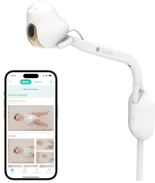 Intelligent babyphone CuboAi 3 väggfäste, 2.5K QHD wifi-kamera, tvåvägsljud, temperatur- och fuktighetsvarningar, gråtupptäckt, varningar ansikte täckt och vändning, kontroll Via app