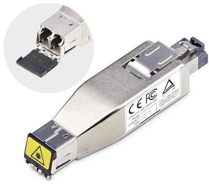 StarTech Gigabit Glasfaser auf RJ45 Konverter, PoE (D01ML55P-FIBER-MEDIA) | LWL Kupfer Umsetzer, Dongle, Singlemode, Multimode, Ethernet, Medienkonverter