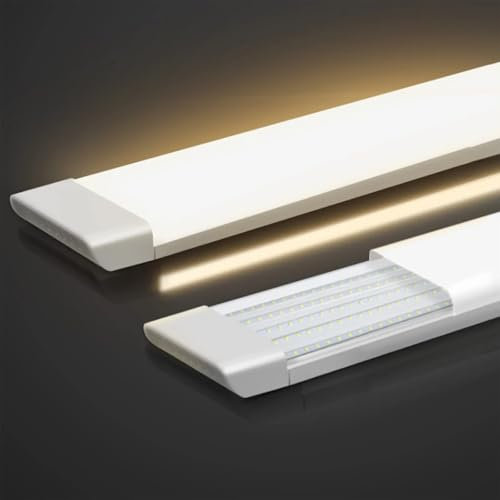 Voltix 2 Pezzi Plafoniere LED a Soffitto 72W 150cm, 7200LM, Plafoniera led Luce Bianca K, Fascio 120°, Neon LED per Esterno e Interno, Ideale per Garage, Cantina, Bagno (Luce Naturale/4000K)