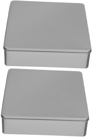 TINEASUR 2pezzi Scatole Di Metallo Quadrate Con Coperchio Contenitori Per Biscotti e Caramelle Scatole Decorate Per Feste e Regali Design Elegante e Funzionale