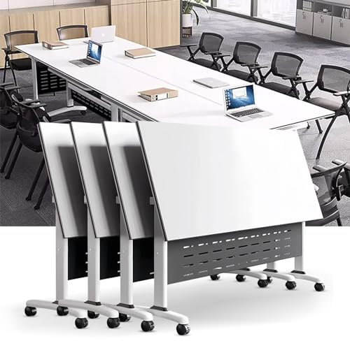 (de:Konferenztisch 4er-Pack, klappbarer Konferenzraumtisch, 63 T x 23,6 B x 29,5 H, klappbarer mobiler Schulungstisch, moderner Besprechungstisch mit Rollen, Seminartisch für Schulungs