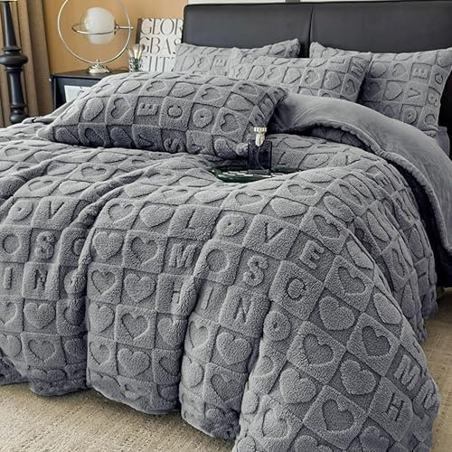 MANEMI Edredón Borrego 260 x 240 cm con 2 Fundas de Cojin - Edredón Nódico Invierno Cálido y Suave con Relleno de Micro Fibra Poliéster, Reversible Franle y Sherpa