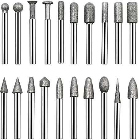 20 Stück/Set Schleifkopf-Schaft, Schleifspitzen, Schleifen, Stein, Metall, Schnitzbohrer, Frässtifte