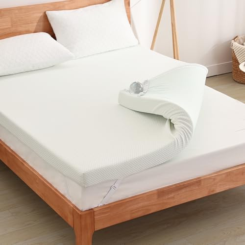 EGO HOME Topper Premium Gel Topper 180 x 200 cm 5 cm H2 Suave – Espuma de Gel con extracto de té Verde, Funda antibacteriana Transpirable, Certificado Öko-Tex®, Protector de colchón para Cama con