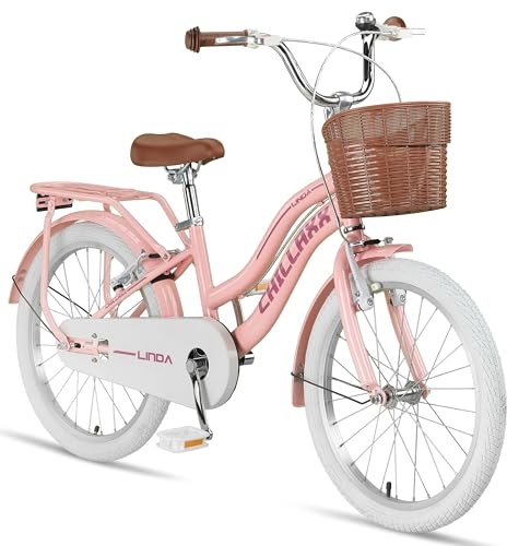 Chillaxx Bici Linda Premium per bambini City Bike da 20 pollici, per ragazze, ragazzi, olandese, City Bike per bambini, adatta per 6,7, 8, 9, 10, 11 anni (rosa)