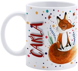 Paolo Chiari Taza de cerámica personalizada con nombre femenino Made in Italy, multicolor (Blanco, 300 ml, Carla)
