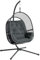 Outsunny Hanging Egg Chair Outdoor Indoor, Swing Hammock Chair with Stand, Cushions, Lumbar Pillow, Adjustable Height and Steel Frame for Garden Patio Lounge Porch, Dark Grey