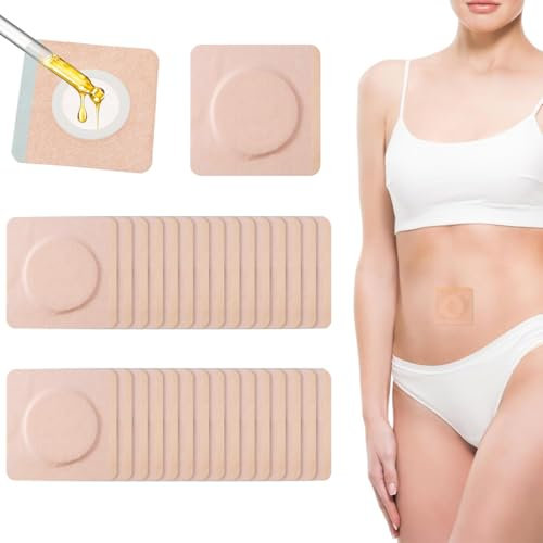 MOLZINY 30pz Impacco Olio di Ricino Impacco Olio di Ricino per Ombelico Pacchetto di Olio di Ricino Cuscinetti Tessuto Spunlace Altamente Assorbente Castor Oil Pack Wrap(Olio Non Incluso)