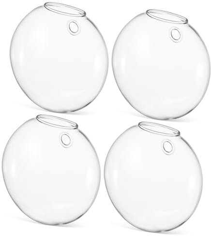 INOOMP 4stücke Glasvasen Zur Wandmontage Klare Blumenvase Hängende Wandpflanzer Glasblumenvase Für Dekoration Wandvase Für Zimmerpflanzen