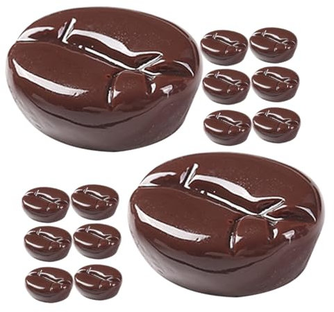 Toddmomy 25Pcs Simulated Coffee Beans Model for DIY Crafting Food Decoration and Wedding Props Realistic Coffee Bean Decor for Phone Cases Hair Clips and Event Styling