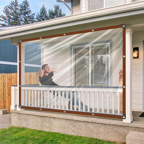 Bâche Transparente - Bâche Transparente avec Œillets 2x3m Bâche de Protection pour Extérieur, Résistante à l'Hiver et aux Intempéries pour Terrasse, Balcon, Mobilier de Jardin, Poulailler