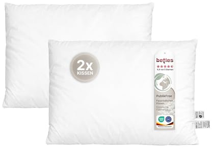 beties - PublikFree - 2erSet Füllkissen 25x35 cm – 150 g Faserbällchen – tierfreies Premium Innenkissen & Kissenfüllung – Baumwoll Inlett waschbar – Sofakissen, Dekokissen, Minikissen & Traukissen