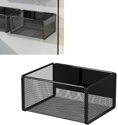 Porta Spezie per Cucina, Salva Spazio, senza Trapano, Portaspezie Magnetcio, Organizer Frigorifero, Capacità di Carico 7,5 kg, Porta Sacchetti Mensole Scaffale Cucina per Bottiglie Frigo, 16x12x8cm