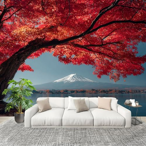Paisaje de MontañA OtoñAl Fotomurales Pared Papel Pintado 300x210 cm Paisaje Natural Tejido No Tejido Fotomurales Dormitorio Para la sala Decoración de pared tipo póster Fondo De Pantalla