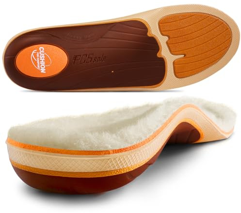 PCSsole Plantar Fasciitis Insoles Men Women- 220+lbs Heavy Duty High Arch Support Inserts with Comfort Cushion Orthotic Insoles for Flat Feet - Arch Pain - Heel Pain -Work Boot Shoe Insole